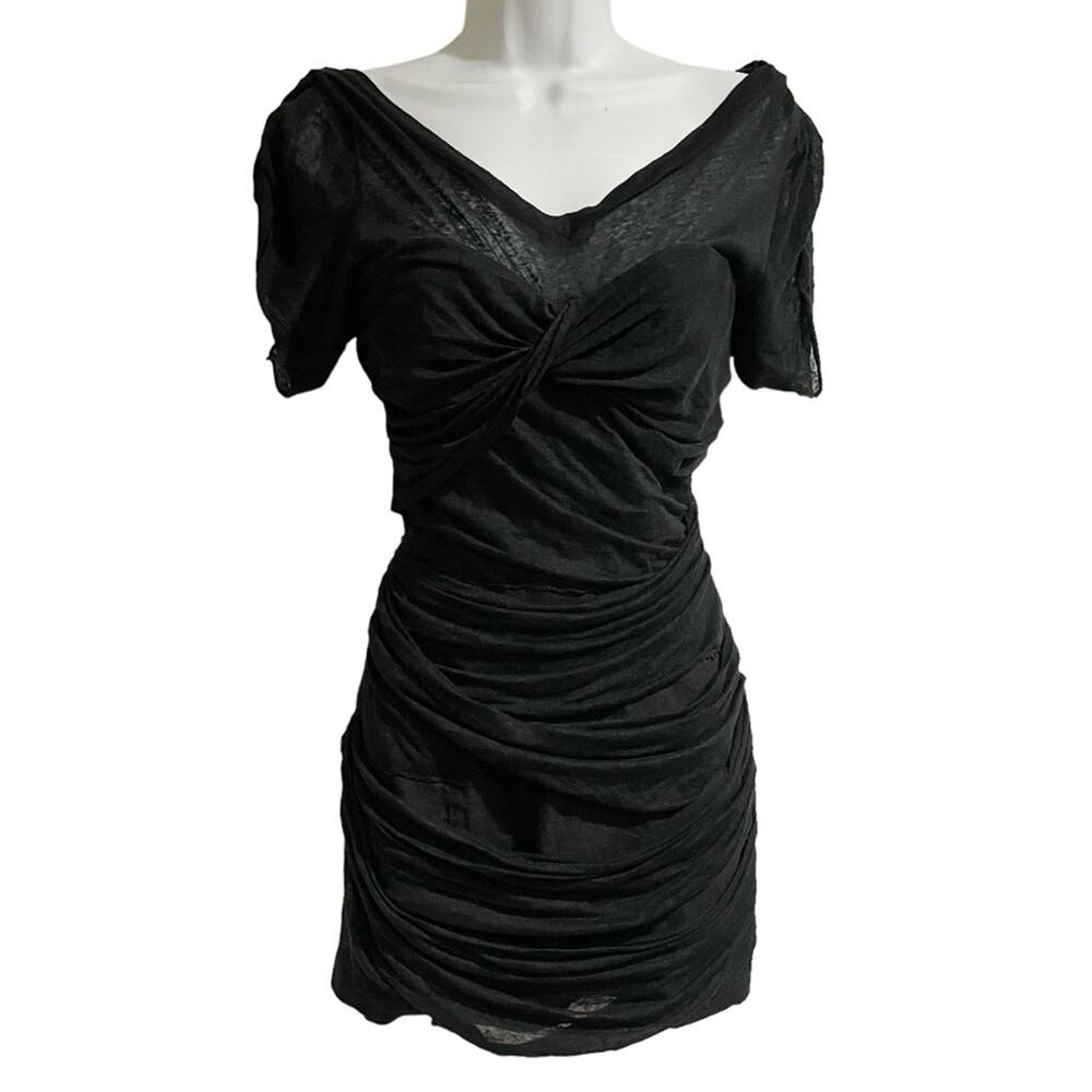 Isabel Marant Black Ruched Mini Dress